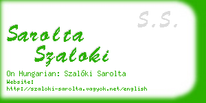 sarolta szaloki business card