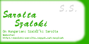 sarolta szaloki business card